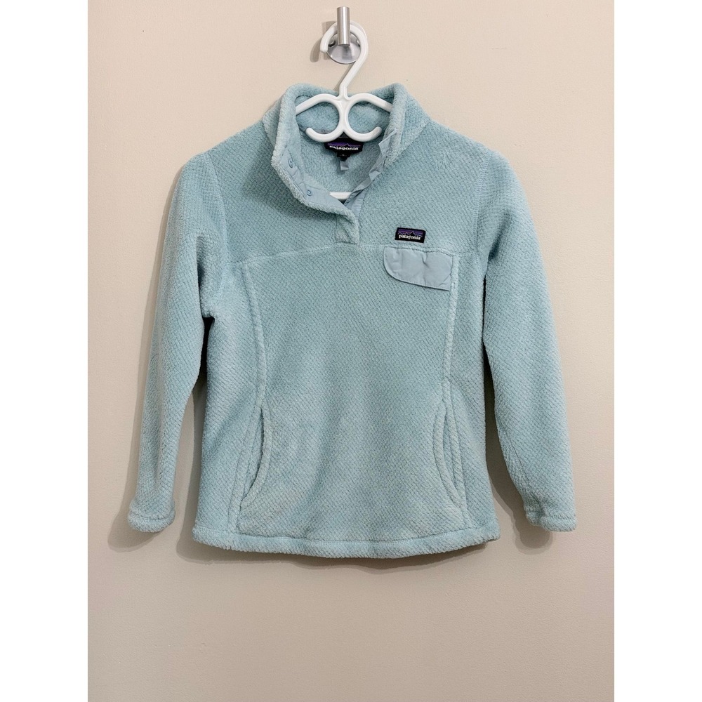 Children Size L - 12 - Boy/Girl Patagonia Synchilla Snap-T Pullover light blue